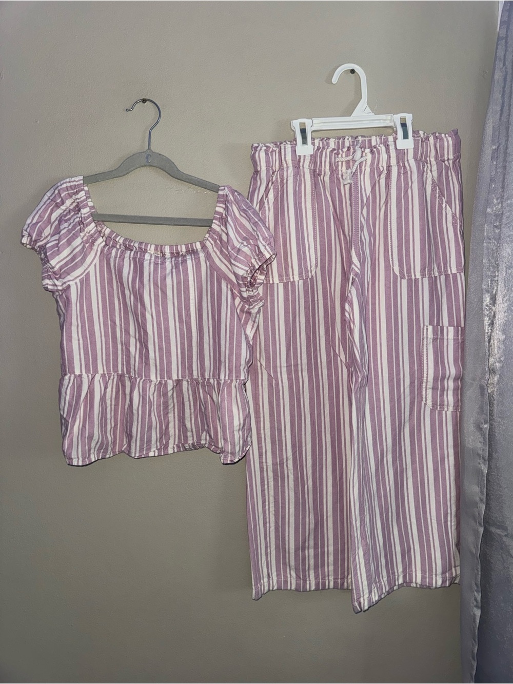 OshKosh B'gosh Pink and White Striped Two-Piece Pajama Set